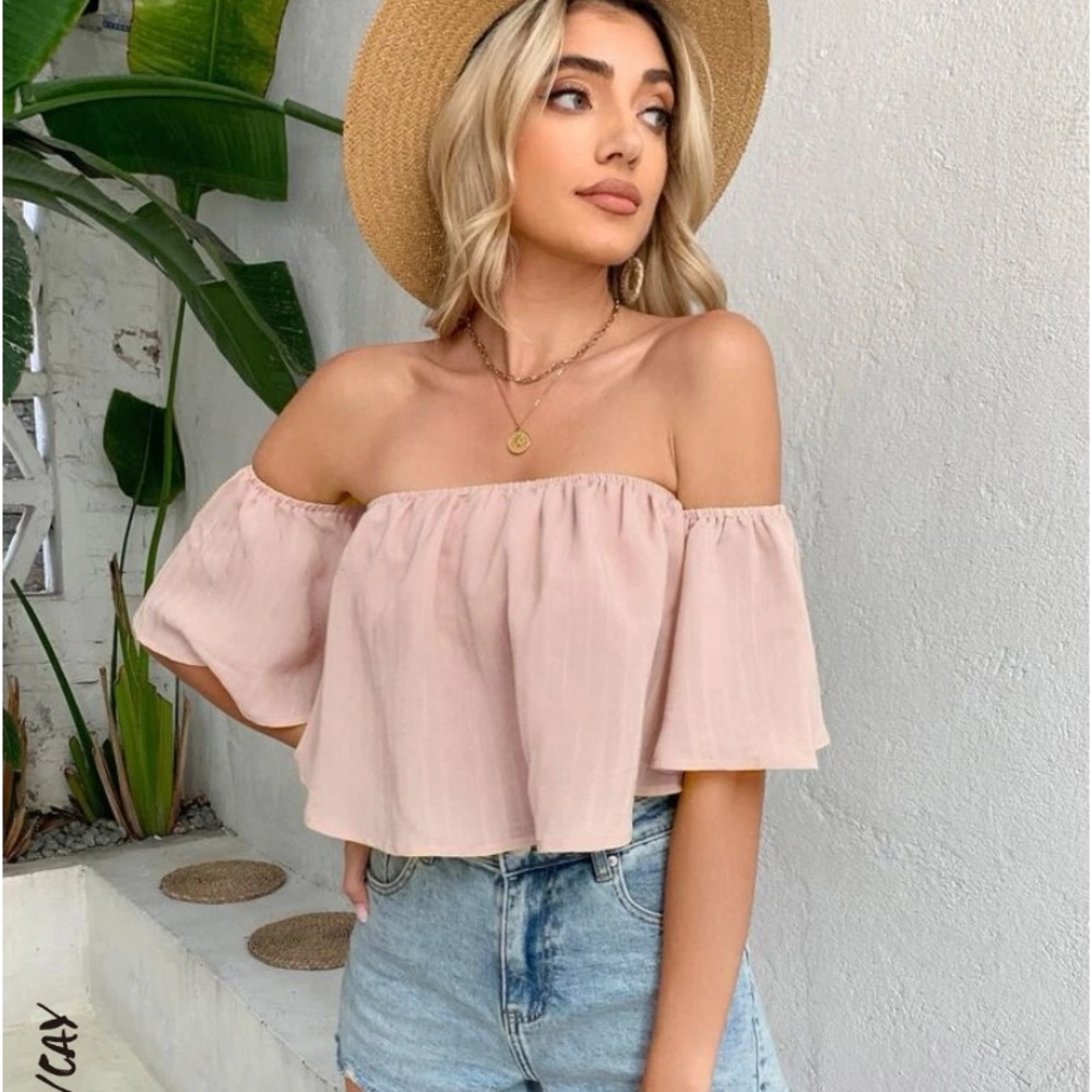 Solid Off Shoulder Top
